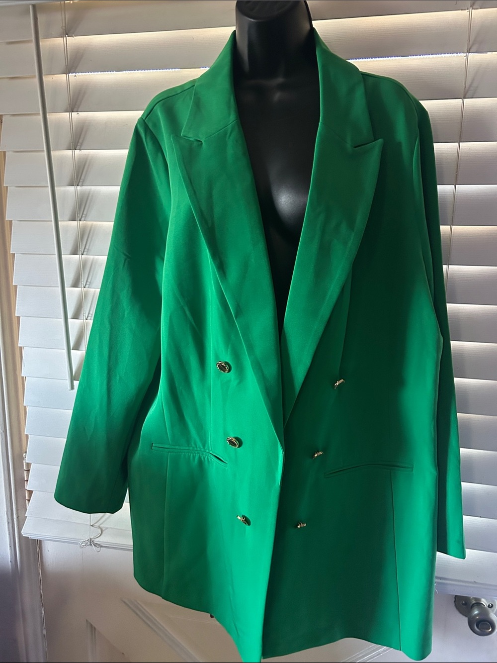 Women's Emerald Green Double-Breasted Blazer